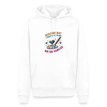 Diamond Painting Artist I Prefer To Stick Diamond - Männer Premium Bio Hoodie - Weiß - Vorne - Nico (187cm)