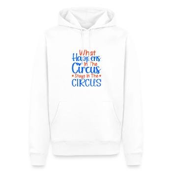 Que se passe-t-il dans le cirque Séjours Cadeaux de l’artiste - Sweat à capuche Premium bio Homme - blanc - Devant - Nico (187cm)