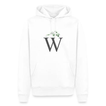 W mit Kleeblätter - Männer Premium Bio Hoodie - Weiß - Vorne - Nico (187cm)