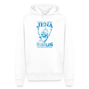 Jena Tradition Fußball Geschenk - Männer Premium Bio Hoodie - Weiß - Vorne - Nico (187cm)