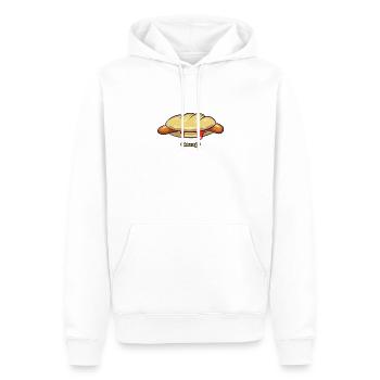 Saussage - hot dog ketchup - Sweat à capuche Premium bio Homme - blanc - Devant - Nico (187cm)