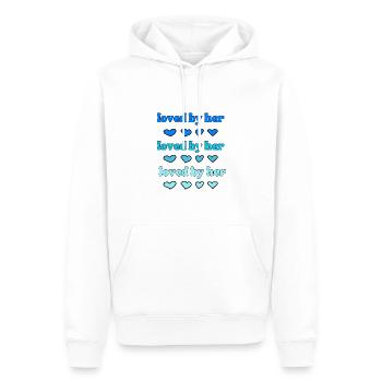 Loved by her - Men’s Premium Organic Hoodie - white - Front - Nico (187cm)