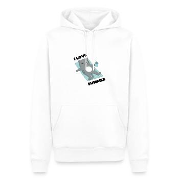 I love Summer - Cat Grumpy - Männer Premium Bio Hoodie - Weiß - Vorne - Nico (187cm)