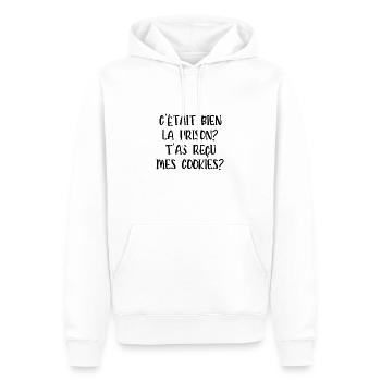 c'était bien la prison - Sweat à capuche Premium bio Homme - blanc - Devant - Nico (187cm)