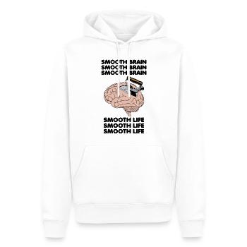 Glattes Gehirn Glattes Leben Lustig Seltsam spezifisches Meme - Männer Premium Bio Hoodie - Weiß - Vorne - Nico (187cm)