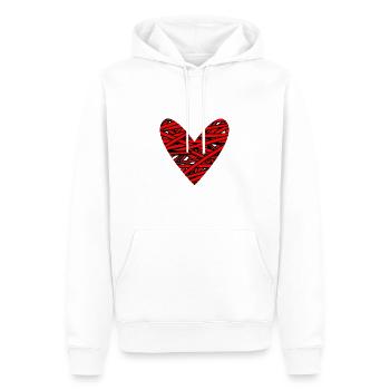 HERZ. HERZ. HEILIGER VALENTIN. LIEBE. LIEBE. WEIHNACHTEN - Männer Premium Bio Hoodie - Weiß - Vorne - Nico (187cm)