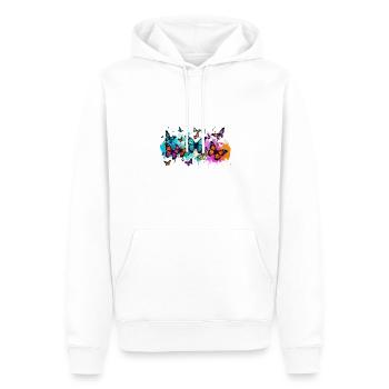 schmetterling,bunt,blumen,graffiti - Männer Premium Bio Hoodie - Weiß - Vorne - Nico (187cm)