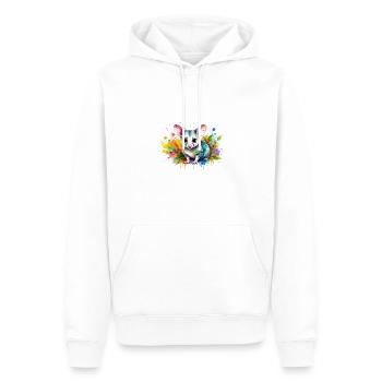 opossum,souris,graffiti,illustration,coloré - Sweat à capuche Premium bio Homme - blanc - Devant - Nico (187cm)