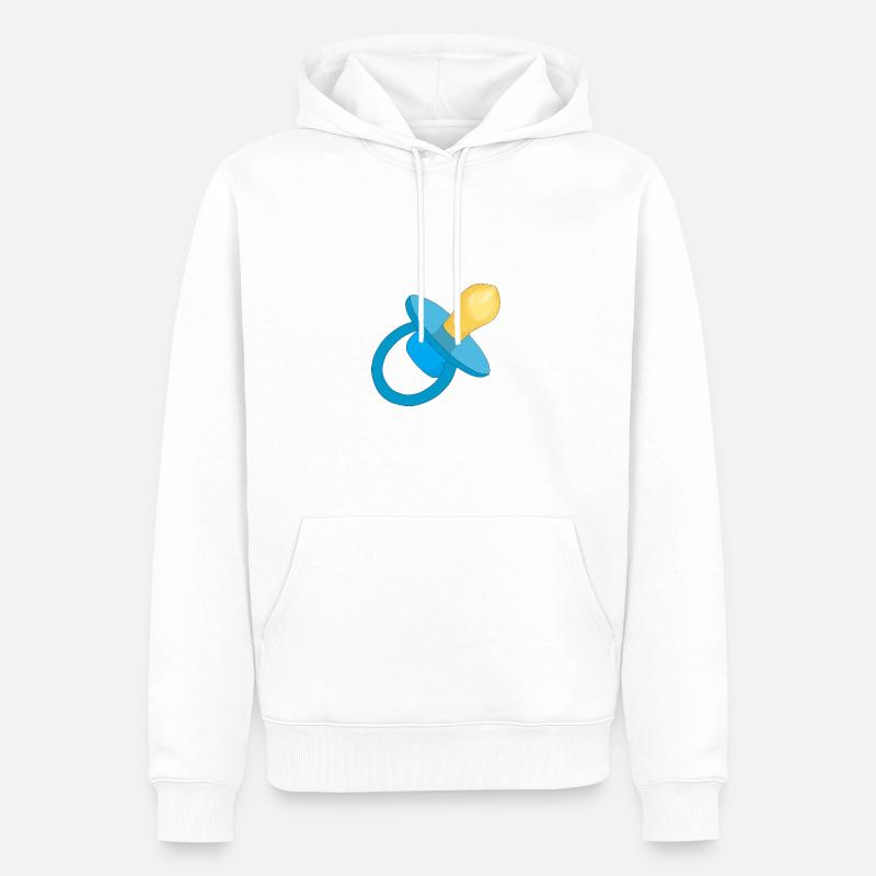 Blauer Schnuller - Baby-Schnuller - Schnuller - Männer Premium Bio Hoodie - Weiß