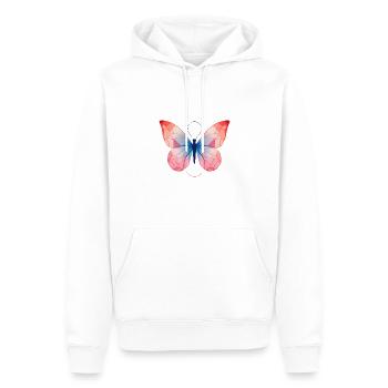 Geometrical Butterfly - Männer Premium Bio Hoodie - Weiß - Vorne - Nico (187cm)