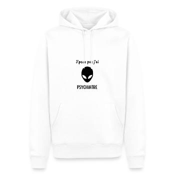 J peux pas j ai Psychiatre - Sweat à capuche Premium bio Homme - blanc - Devant - Nico (187cm)