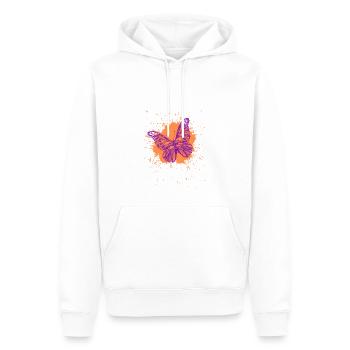 Fluttering Beauty: Schmetterlingstanz T-Shirt - Männer Premium Bio Hoodie - Weiß - Vorne - Nico (187cm)