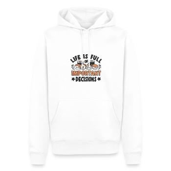 Amateur de cuisine japonaise Décisions importantes Sushi - Sweat à capuche Premium bio Homme - blanc - Devant - Nico (187cm)