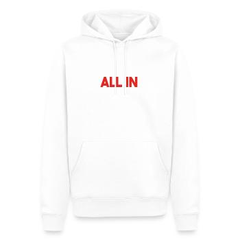 TOUT COMPRIS ® | ÉDITION CLASSIQUE | PREMIÈRE GOUTTE - Sweat à capuche Premium bio Homme - blanc - Devant - Nico (187cm)