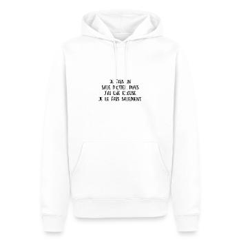 je fais un sale métier - Sweat à capuche Premium bio Homme - blanc - Devant - Nico (187cm)