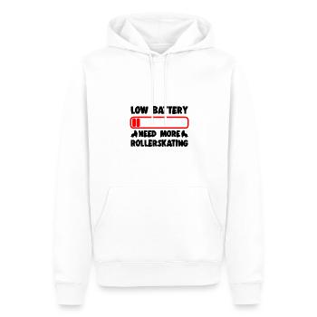 Rollerskater Party Low Battery Need More Roller - Männer Premium Bio Hoodie - Weiß - Vorne - Nico (187cm)