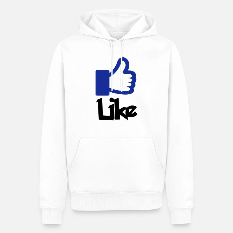 Like - Männer Premium Bio Hoodie - Weiß