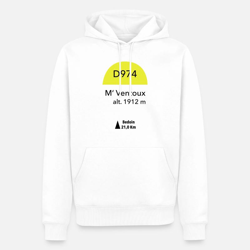 Mont Ventoux - Männer Premium Bio Hoodie - Weiß