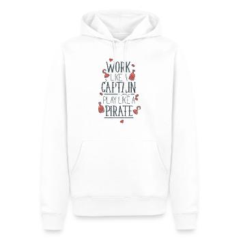 Work like a Captain - Männer Premium Bio Hoodie - Weiß - Vorne - Nico (187cm)