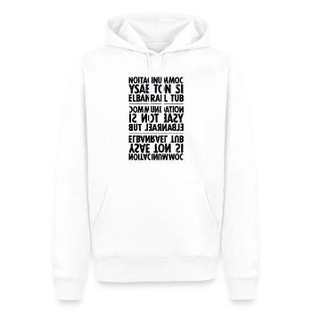 Kommunikation schwarz sixnineline - Männer Premium Bio Hoodie - Weiß - Vorne - Nico (187cm)