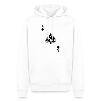 Jeu de cartes - Sweat à capuche Premium bio Homme - blanc - Devant - Nico (187cm)