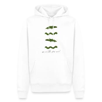 So Wild wie wir (Krokodil & Schlange) - Männer Premium Bio Hoodie - Weiß - Vorne - Nico (187cm)
