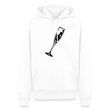 sektglas2 - Männer Premium Bio Hoodie - Weiß - Vorne - Nico (187cm)