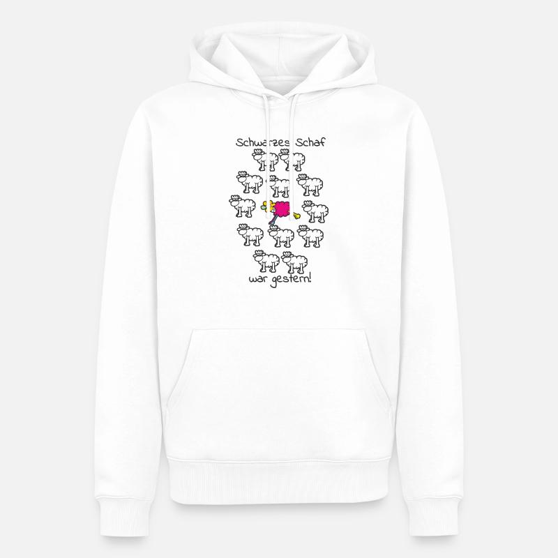schwarzes Schaf war gestern - Männer Premium Bio Hoodie - Weiß