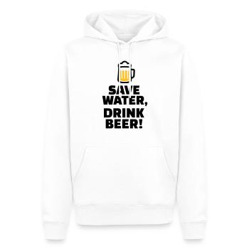 Save Water Drink Beer - Sweat à capuche Premium bio Homme - blanc - Devant - Nico (187cm)