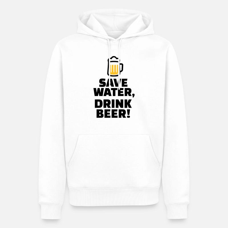 Bier - Männer Premium Bio Hoodie - Weiß