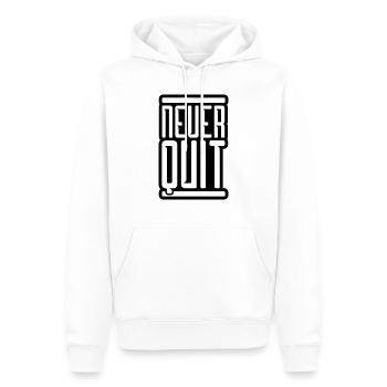 logo never quit sport rote balken gewinner sieger - Männer Premium Bio Hoodie - Weiß - Vorne - Nico (187cm)