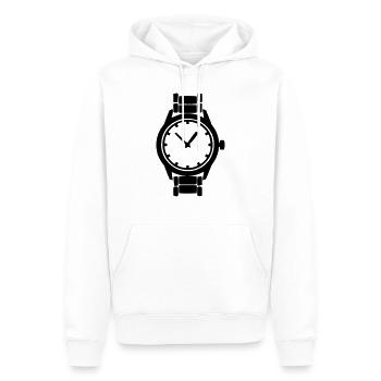 uhr - Männer Premium Bio Hoodie - Weiß - Vorne - Nico (187cm)