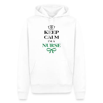 Infirmière Médecin Infirmière Hôpital - Sweat à capuche Premium bio Homme - blanc - Devant - Nico (187cm)