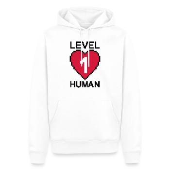 Herz Level 1 - Männer Premium Bio Hoodie - Weiß - Vorne - Nico (187cm)