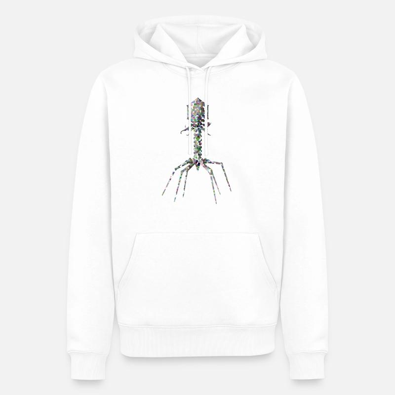 Bactériophage - Sweat à capuche Premium bio Homme - blanc