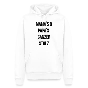 mama papa Eltern stolz Kinder babys Schrift - Männer Premium Bio Hoodie - Weiß - Vorne - Nico (187cm)