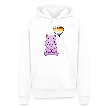 Nilpferd Herzballon Gay Bear Pride - Männer Premium Bio Hoodie - Weiß - Vorne - Nico (187cm)