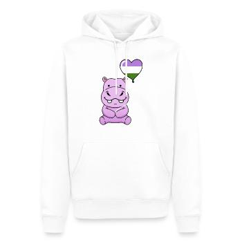 Hippo Heart Balloon Genderqueer Pride - Men’s Premium Organic Hoodie - white - Front - Nico (187cm)