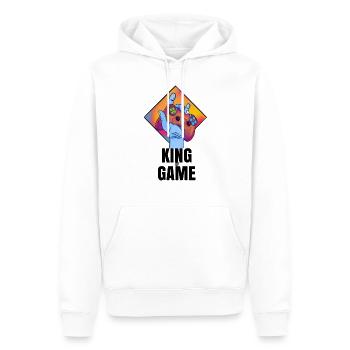 King of Game - Men’s Premium Organic Hoodie - white - Front - Nico (187cm)