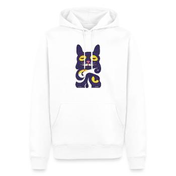 Sitzerkatze 004 - Männer Premium Bio Hoodie - Weiß - Vorne - Nico (187cm)
