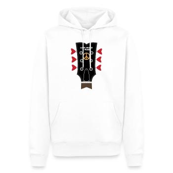 Gitarre Love Peace Music - Männer Premium Bio Hoodie - Weiß - Vorne - Nico (187cm)
