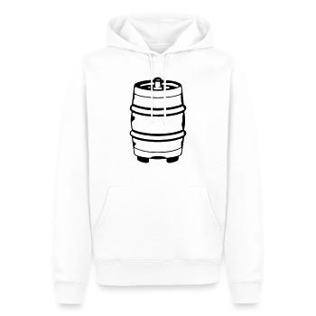 Baril de bière Buveur de bière Buveur de bière Idée cadeau - Sweat à capuche Premium bio Homme - blanc - Devant - Nico (187cm)