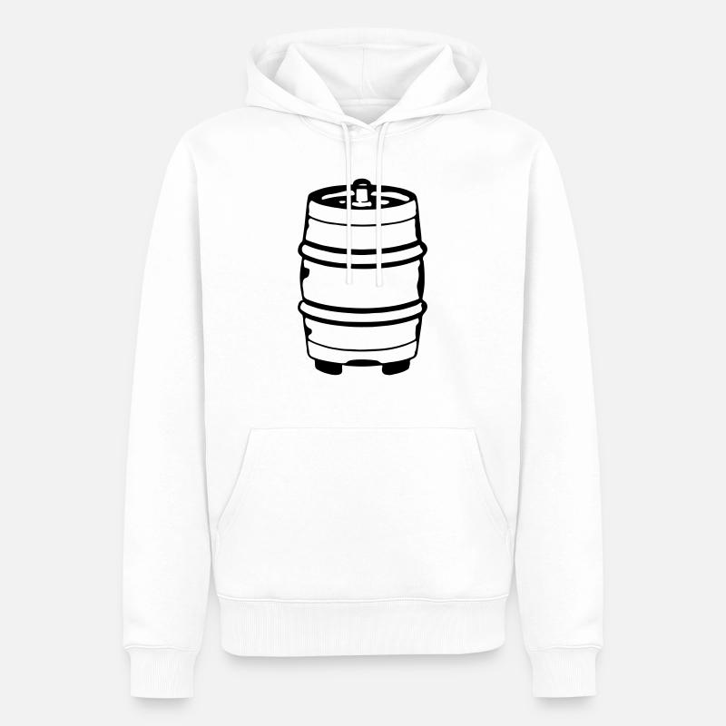 Bierfass Biertrinker Biertrinkerin Geschenkidee - Männer Premium Bio Hoodie - Weiß