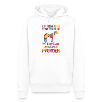 Reiten Pferd Reiter Geschenk - Männer Premium Bio Hoodie - Weiß - Vorne - Nico (187cm)