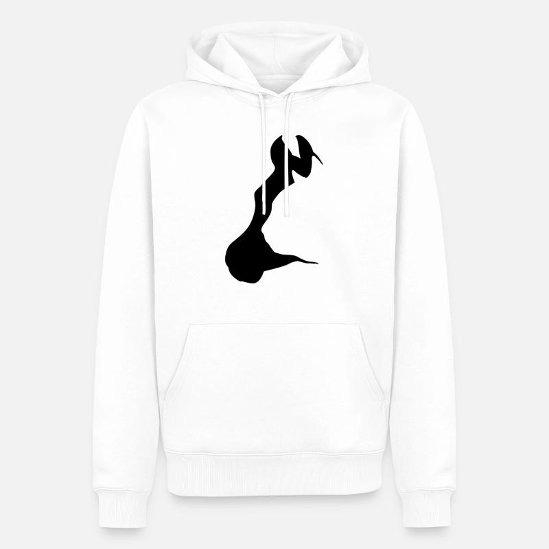 Cheval avec chat - Sweat à capuche Premium bio Homme - blanc