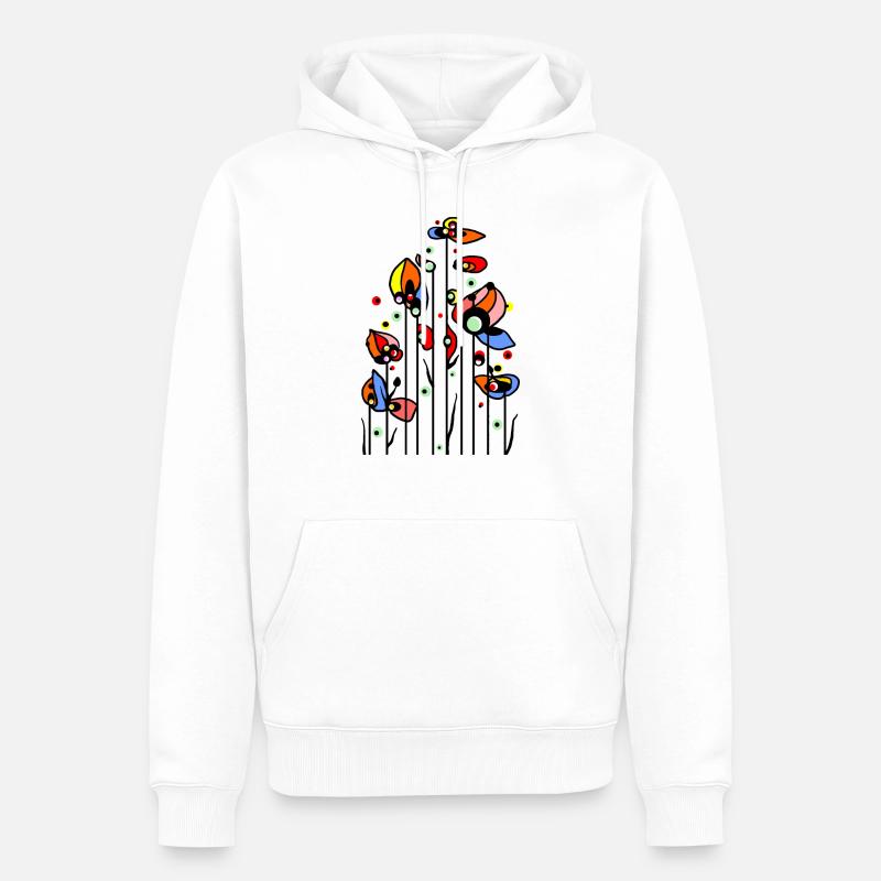 Fleur - Sweat à capuche Premium bio Homme - blanc