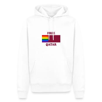 Design gratuit Qatar - Sweat à capuche Premium bio Homme - blanc - Devant - Nico (187cm)