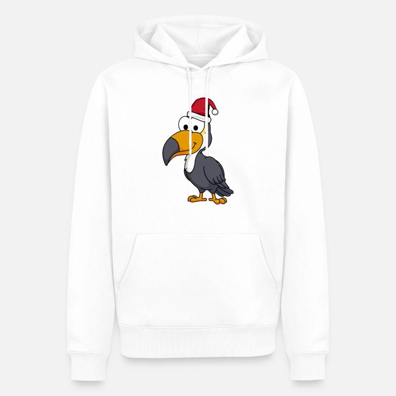 Toucan Comic Christmas - Sweat à capuche Premium bio Homme - blanc