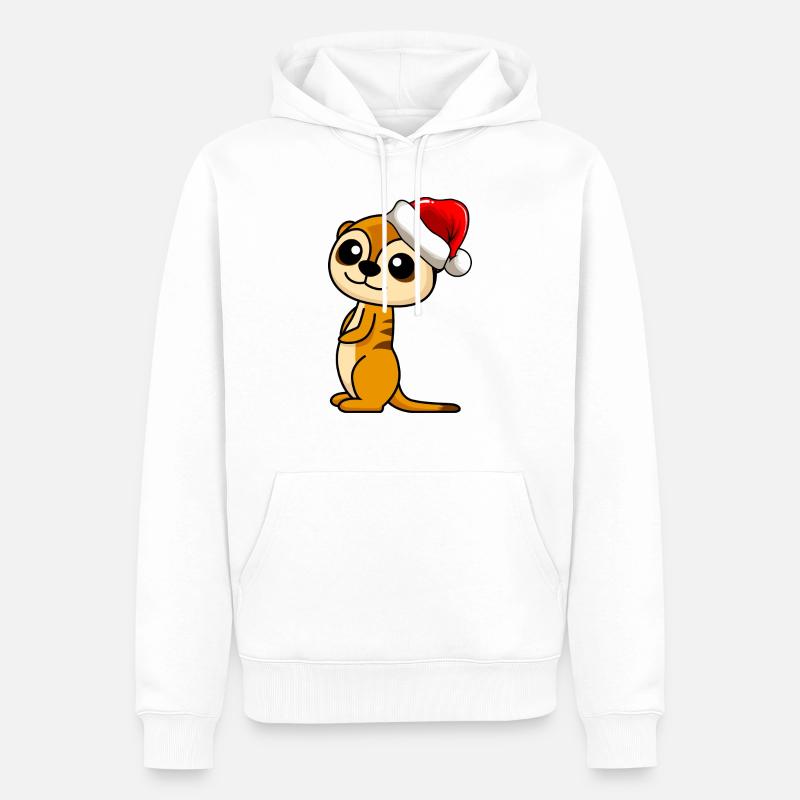 Erdmännchen Comic Weihnachten - Männer Premium Bio Hoodie - Weiß