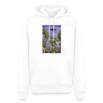 Des arbres devant le ciel - Sweat à capuche Premium bio Homme - blanc - Devant - Nico (187cm)